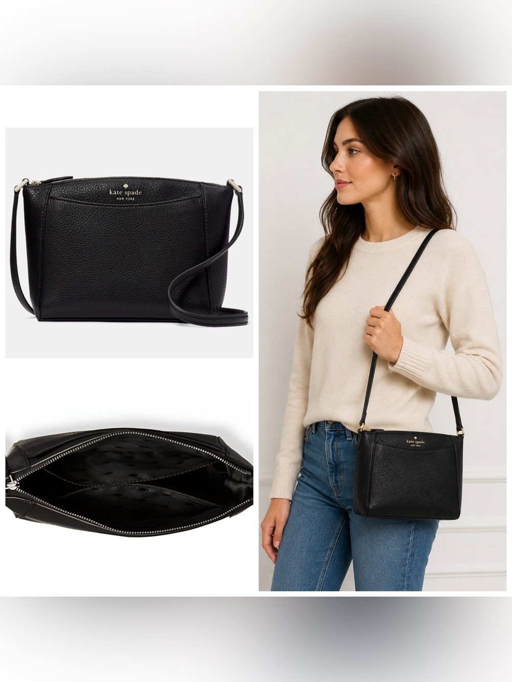Kate Spade. 6 Piece: Monica Crossbody, Glasses, Case, Socks, Scarf & Dust Bag. - Picture 2 of 16